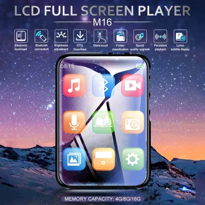 Zdjęcie produktu dla M16 Bluetooth Odtwarzacz muzyczny MP3 MP4 bezprzewodowy