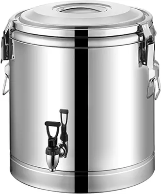 Produktbild von Edelstahl Isolierbehälter - Getränkespender Warmhaltebehälter mit Hahn - 40 l - Mit Deckel - Gastro Transportbehälter - Silber