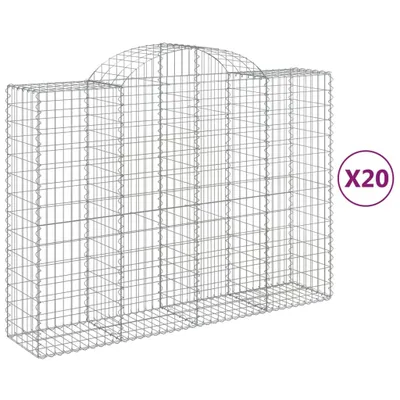 Produktbild von Gabionen mit Hochbogen 20Stk. 200x50x140/160cm Verzinktes Eisen