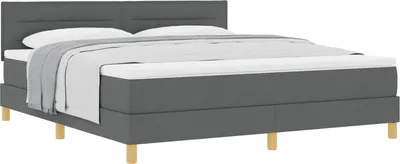 Produktbild von Boxspringbett mit Kissen Dunkelgrau 180 x 200 cm Stoff