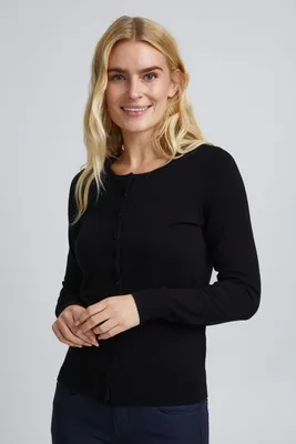 Produktbild von fransa FRZubasic Damen Strickjacke Feinstrick Cardigan Strickcardigan mit Rundhalsausschnitt und Knopfleiste
