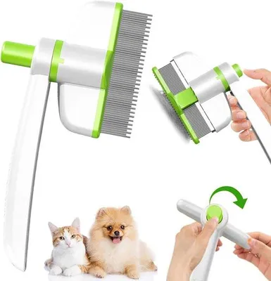 Image de Peigne de toilettage pour chiens et chats, massage, pivotant à 360 degrés, tête à brosses