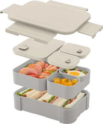 Produktbild von Grau student unterteilt lunchbox mikrowelle heizung büro arbeiter versiegelt frischhaltung box obst box