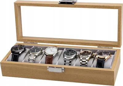 Produktbild von Luxusbox für 6 Uhren mit Glasdeckel PDMDF04