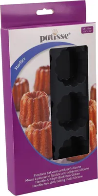 Produktbild von Patisse Mini-Kuchenform Silikon Backform 6-fach schwarz 29x17 cm