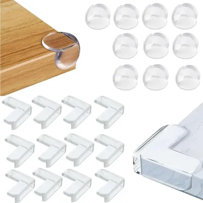 Produktbild von 24 Stücks Kantenschutz Baby Mit Verbessertem Superkleber Eckenschutz Baby Eckenschutz Kantenschutz Selbstklebend Tischkantenschutz Eckschutzkanten Baby kindersicherung für Baby Sicherheit