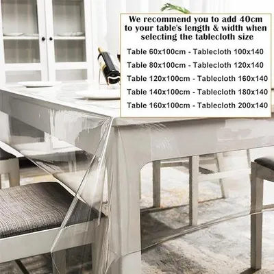 Productafbeelding van Transparante tafelkleed - hoogwaardige tafelkleed, gemakkelijk schoon te maken en afwasbaar, 140 x 220 cm.
