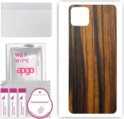 Produktbild von apgo Rückseite Schutzfolie, Skin, kompatibel mit Honor Play 20, Hinten Displayschutzfolie aus Vinylfolie, kratzfest, einfache Montage - Tigerwood