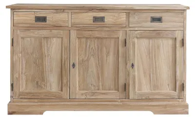 Produktbild von Teakholz Kommode 3 Türen 3 Schubladen 150 cm massiv