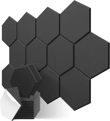 Produktbild von Famanu Akustikpaneele 12er Set - Schwarz, 30x26x1 cm
