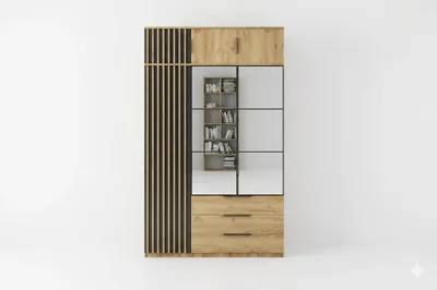 Zdjęcie produktu dla Szafa Sorento z nadstawką, dąb craft złoty – 150 x 61 x 245 cm