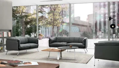 Produktbild von Kunstleder-Sessel in Schwarz, Modernes Design, Komfortabler