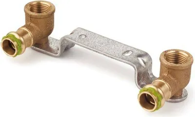 Produktbild von Kupfer Pressfitting Sudo-Press Wandwinkel auf Montageplatte gebogen Stichmaß 150 mm 15 mm - 1/2' Kontur V DVGW