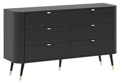 Produktbild von Schubladenkommode Blinx Sideboard Größe wählbar Schwarz Gold