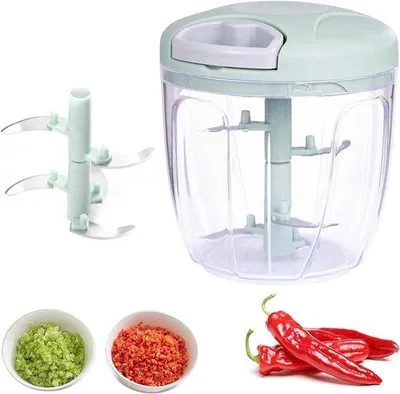 Produktbild von Handgehakte uiensnijder und Knoblauch-Schredder - vielseitige Multihackmühle - 900 ml - Edelstahl