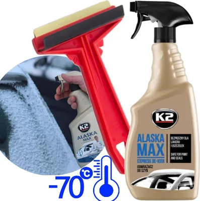 Obrázok produktu pre K2 Alaska Max 700Ml Odmazávač Čelného Skla + M575 Mosadzná Škrabka Na Ľad