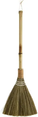 Produktbild von Strohbesen aus Besengras mit Bambusstiel, Größe  ca. 70cm | Boho-Deko
