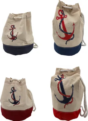Produktbild von Rucksack Seesack Baumwolle mit Ankermotiv Größe: rot / H: 300 mm