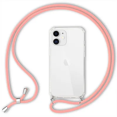 Zdjęcie produktu dla Etui na telefon komórkowy NALIA z łańcuszkiem do iPhone 12/ iPhone 12 Pro, twardy pokrowiec ochronny różowy