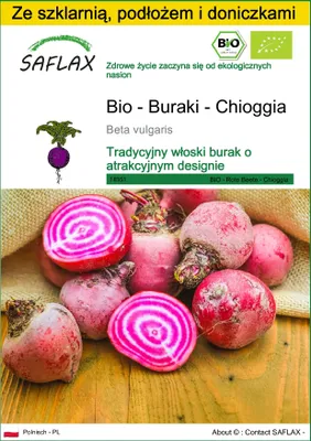 Zdjęcie produktu dla SAFLAX - Zestaw do uprawy - Bio - Buraki - Chioggia - 70 Nasiona - Z mini szklarnią, podłożem uprawowym i 2 doniczkami - Beta vulgaris