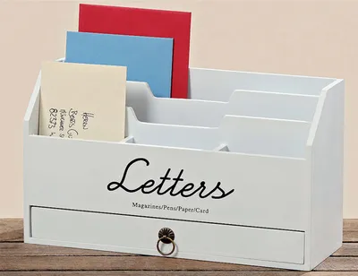 Produktbild von Briefständer Lemgo Postablage Briefhalter Ablage Weiß 30 x 11 x 18 cm