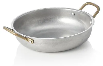 Produktbild von Servierpfanne STEEL & STYLE VINTAGE mit 2 Messinggriffen, Ø 20 cm, 0,8 ltr., Chromnickelstahl