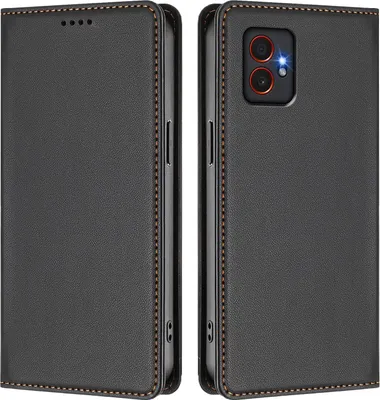 Obrázek produktu pro Kožené pouzdro pro Samsung Galaxy Xcover7 Pro, magnetické flipové pouzdro zPolyuretankůže se stojánkem Černá
