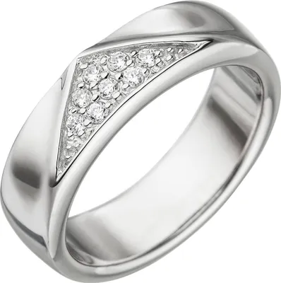 Produktbild von Gr. 58 Damen Ring 925 Sterling Silber 8 Zirkonia Silberring