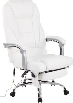 Produktbild von CLP Bürostuhl höhenverstellbar Pacific drehbar mit Massagefunktion 150kg belastbar weiß