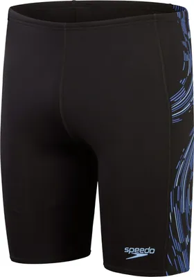 Produktbild von Speedo Tech Pnl Jammer Badehose für Herren chlorbeständig, Farbe:Schwarz-Orange, Größe:5