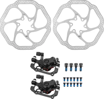 Produktbild von Huairdum Fahrradlenker, Aluminiumlegierung Radfahren Fahrrad Vorne Hinten Set Hitzebest?ndigkeit Mountainbike Mechanischer Scheibenbremsgriff mit 160mm Bremsscheiben