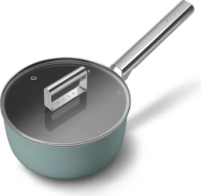 Image de Smeg SPF2012EGM Kochtopf, 20 cm, Keramik, Edelstahlgriff, Smaragdgrün