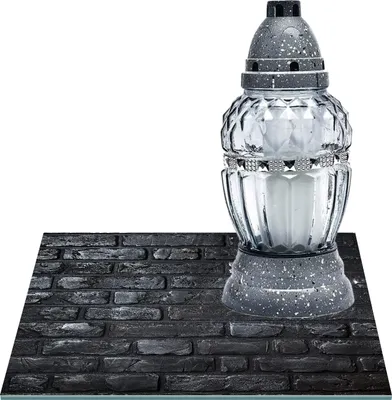 Zdjęcie produktu dla SZKLANA PODSTAWKA POD ZNICZE Z DEDYKACJĄ 40x40cm Cegła 194h