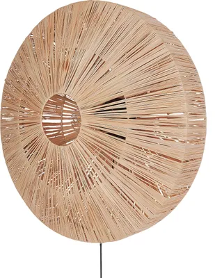 Produktbild von BELIANI Wandlampe Naturfarben aus Stroh Boho Stil Modern Wandleuchte für Esszimmer Wohnzimmer Schlafzimmer Flur