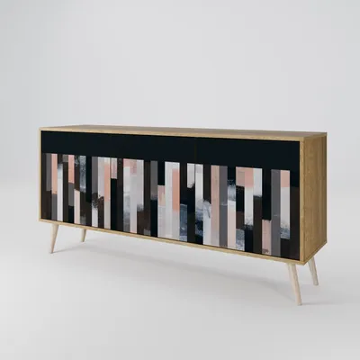 Immagine prodotto di Spacerebels cassettiera a 3 ante - credenza cassettiera - credenza alta - mobile armadio - soggiorno camera da letto - 57,5×164,5×42 (HxLxP)