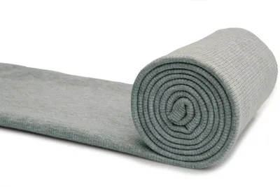 Zdjęcie produktu dla Dzianinowa bawełniana lamówka, bawełniana taśma, materiał na lamówki, jasnoszary melanż, 50 x 125 cm