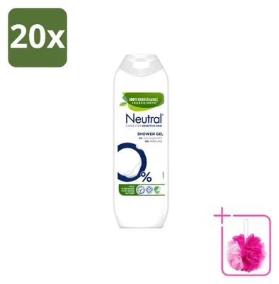 Zdjęcie produktu dla 20 sztuk neutralnego żelu pod prysznic, bez zapachu - 250 ml - opakowanie ekonomiczne