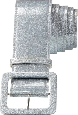 Produktbild von Breiter Glitzer Gürtel 86-103 cm Disco 70er 80er Jahre, Farbe:Silber