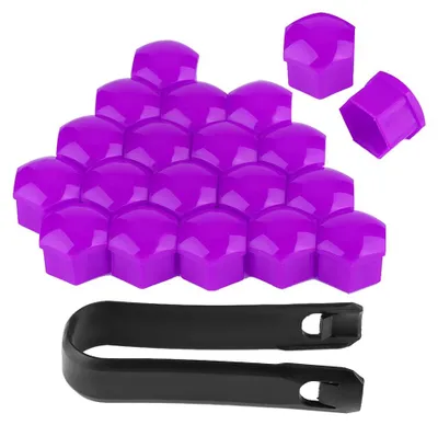 Immagine prodotto di 20 pezzi: dadi da 17 mm per ruote auto, coprimozzi antifurto viola