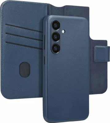 Image de Accezz Bibliothèque en cuir 2-en-1 avec MagSafe pour Samsung Galaxy S24 - Bleu nuit