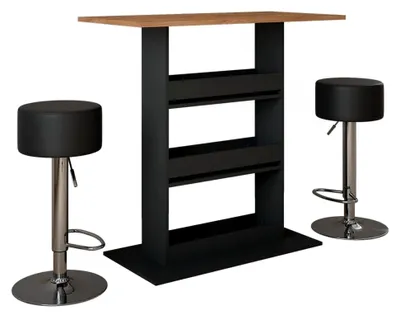 Produktbild von Bartisch-Set Repose, GKO/ANT, 110 x 55 cm mit 2 Barhockern