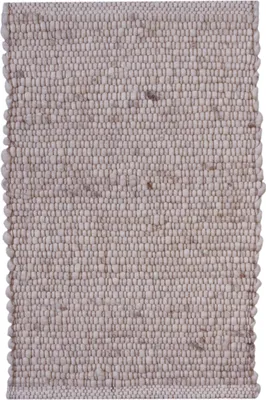Produktbild von Handgewebter Beige meliert Teppich 60x40cm Bettvorleger Beidseitig 301422 Carpet