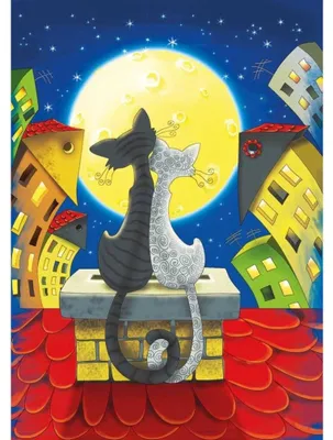 Obrázok produktu pre Magnolia Puzzle Legespiel Mačky na streche - 1000 dielikov