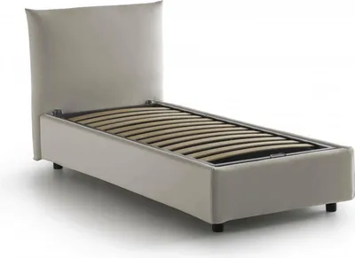Produktbild von Einzelbett Dguagn, Containerbett mit Stoffbespannung, 100%  Italy, Seitliche–ffnung, passend für Matratze 80x190 cm, Beige