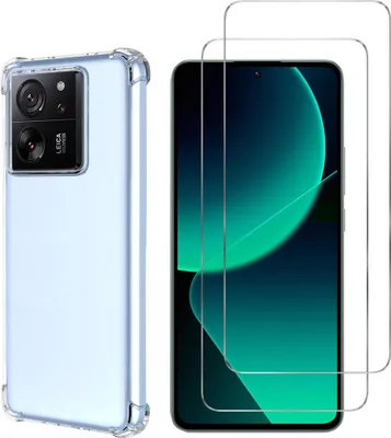 Immagine prodotto di Custodia antiurto per Xiaomi 13T / 13T PRO e 2 protezioni in vetro temperato per lo schermo Phonillico