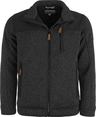 Produktbild von Blue Wave Herren Fleecejacke Fabrizio - Strickjacke Fleece Jacke mit Softshell-Besatz in Anthrazit Größe M