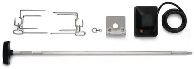 Produktbild von Napoleon Drehspieß-Set mit Motor mit 2 Fleischklammern, für LEGEND 365/425