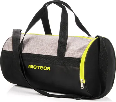 Zdjęcie produktu dla Torba fitness Meteor Siggy szary melanż/neonowy zielony , torba treningowa, torba na siłownię