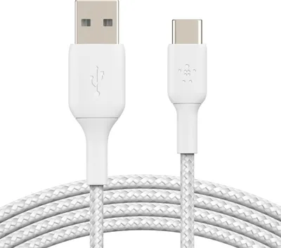 Obrázok produktu pre Belkin USB-C/USB-A Kabel      1m ummantelt, weiß     CAB002bt1MWH