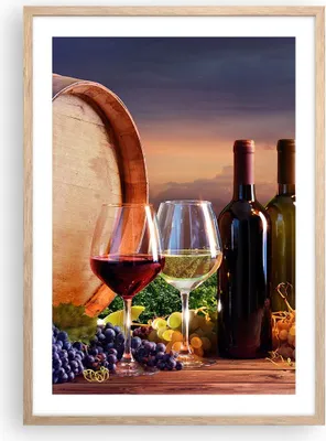 Produktbild von Gerahmtes Poster - Rahmen in heller Eiche - Wein Weinberg Sommer - 50x70 cm - Wand Bild - Wanddeko - Wandbilder - Wandposter - Bilderrahmen - Bilder - Kunstdruck - Wandbild - P2NPA50x70-4125
